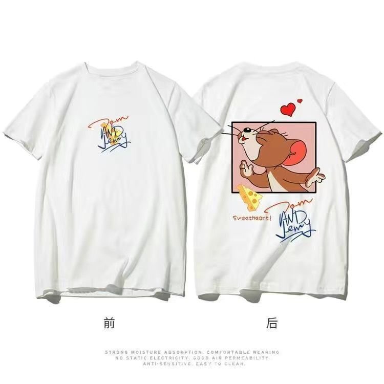 Áo Thun Tay Ngắn In Hình Mèo Và Chuột Thời Trang Mùa Hè Dành Cho Cặp Đôi