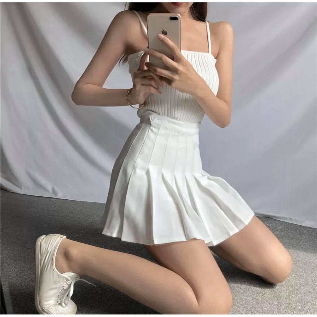 Chân váy tennis xếp ly ngắn xoè skirt kẻ caro, chân váy tennis xoè xếp ly ngắn nhiều màu trơn, kẻ caro style Hàn Quốc