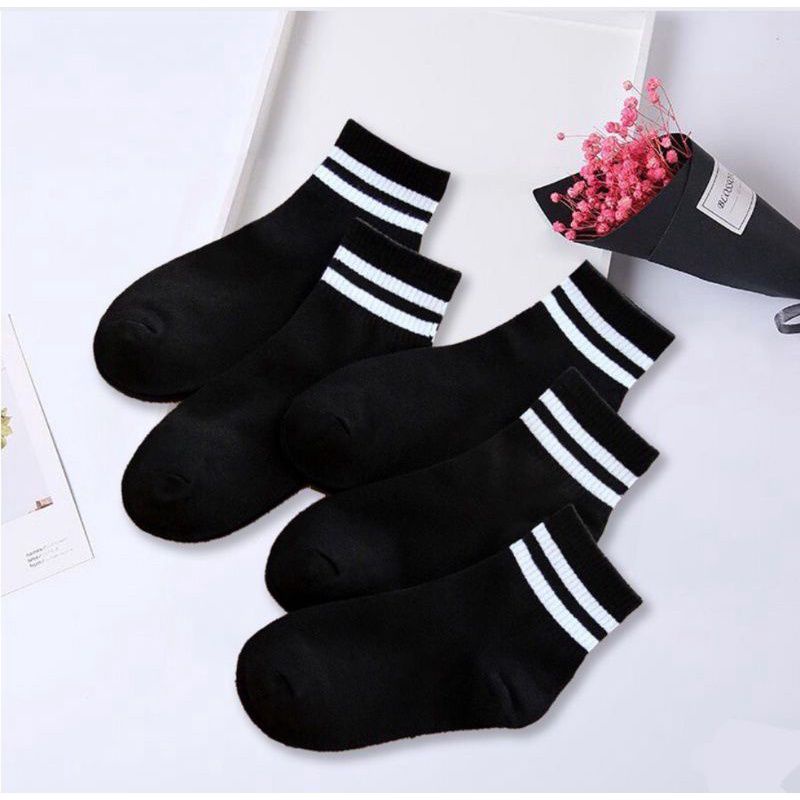 Bán sỉ 10 đôi tất cổ ngắn kẻ sọc Hàn Quốc