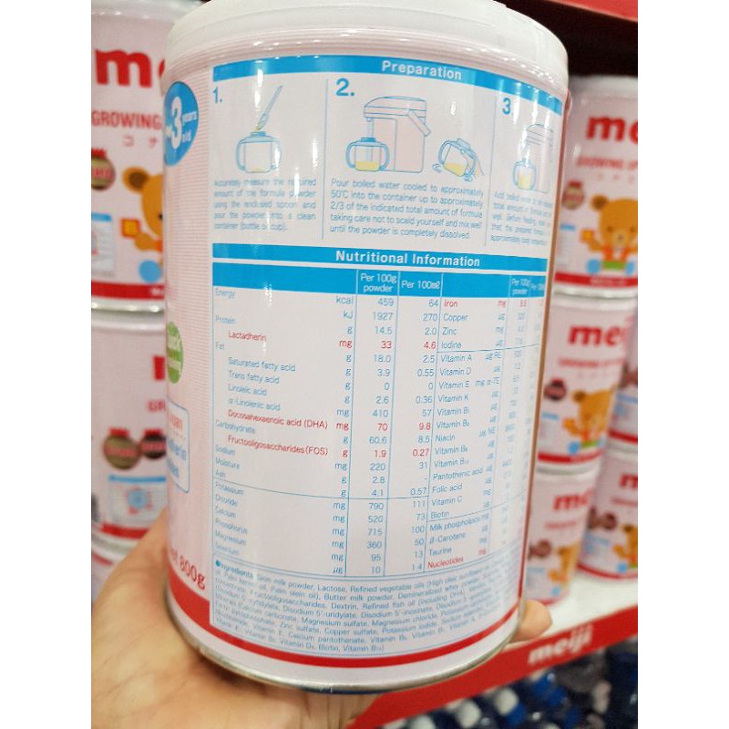 sữa  meiji 9 hàng  nhập khẩu chính hãng 800g