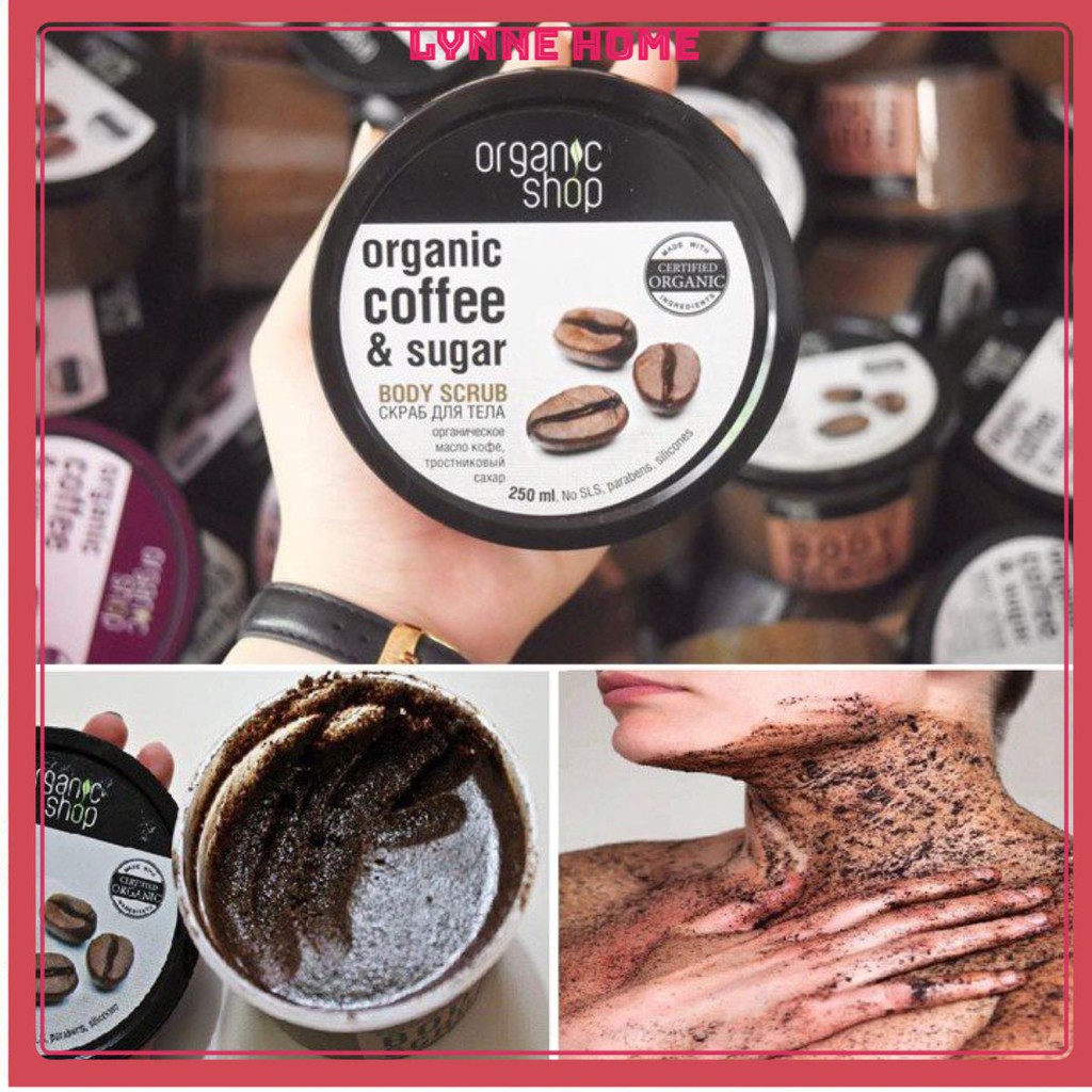 Kem Tẩy Da Chết Toàn Thân 🐷 FREESHIP 🐷 Tẩy Da Chết Organic Coffee & Sugar Body Scrub 250ml