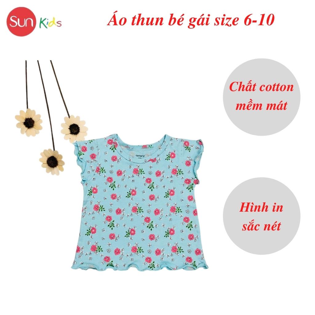 Áo thun cho bé gái, áo phông bé gái chất cotton mềm mát, size 6 - 10 tuổi - SUNKIDS