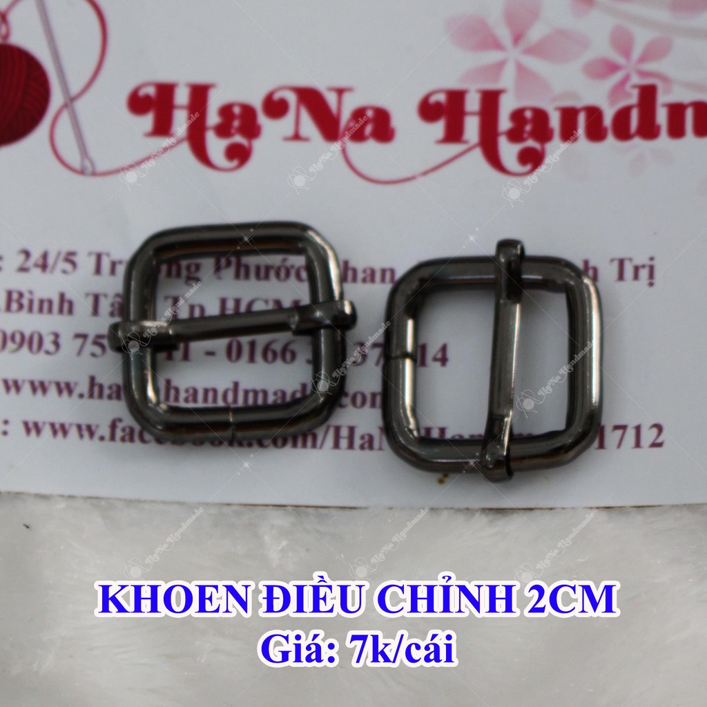 khoen tăng giảm gắn túi xách màu đen 2cm