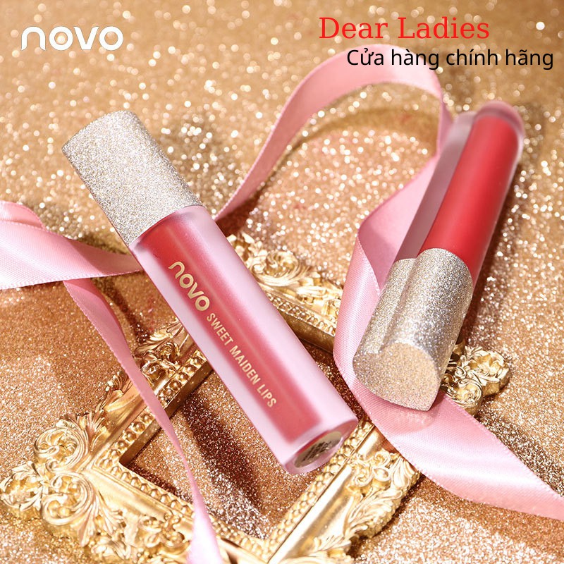Son NoVo kem nắp bạc nhũ hình trái tim NoVo love mist velvet air lip 💕FREESHIP 50k💕 - dear.ladies