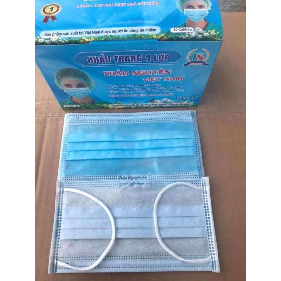 Hộp 50 cái khẩu trang y tế 4 lớp kháng khuẩn đủ màu hàng cty | BigBuy360 - bigbuy360.vn