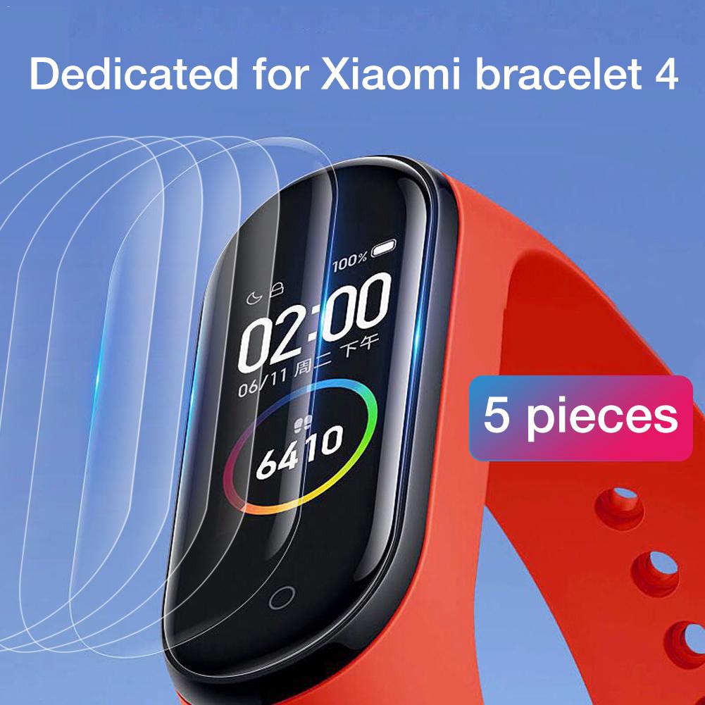 Set 1/5 miếng dán trong suốt bảo vệ màn hình vòng tay thông minh For Xiaomi Mi Band 4