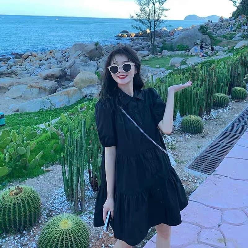 Đầm đen babydoll Zara