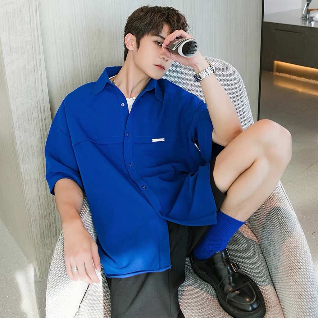 ÁO SƠMI CỘC TAY BOIZ LIGHT áo sơ mi cộc tay form rộng unisex