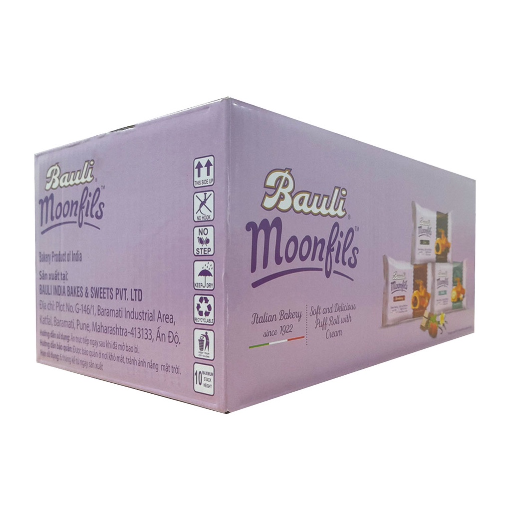 CHÍNH HÃNG Thùng 20 Bánh Sừng Bò Bauli Moonfils 45G