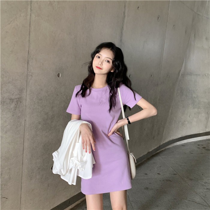 Váy ngắn ôm màu trơn kiểu dáng Hàn Quốc
