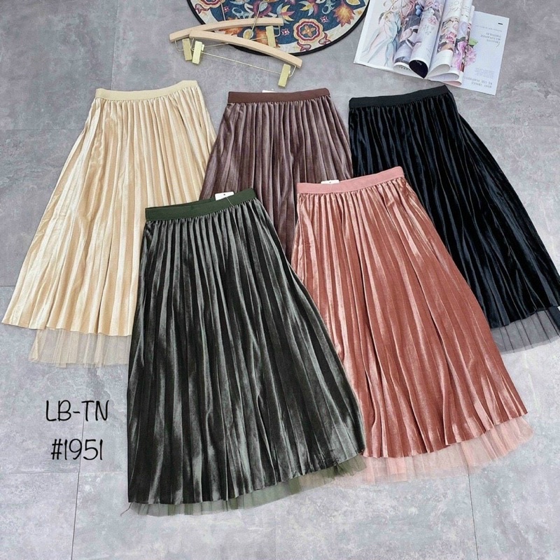 CHÂN VÁY XẾP LY NHUNG MẶC ĐƯỢC 2 MẶT HÀNG QUẢNG CHÂU LOẠI 1 MS13229 (C5-3)