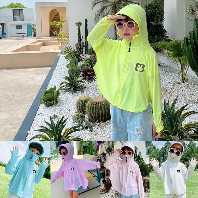 Áo Khoác Chống Nắng Siêu Mỏng Thoáng Khí Tay Dài Có Khóa Kéo Thời Trang Cho Bé
