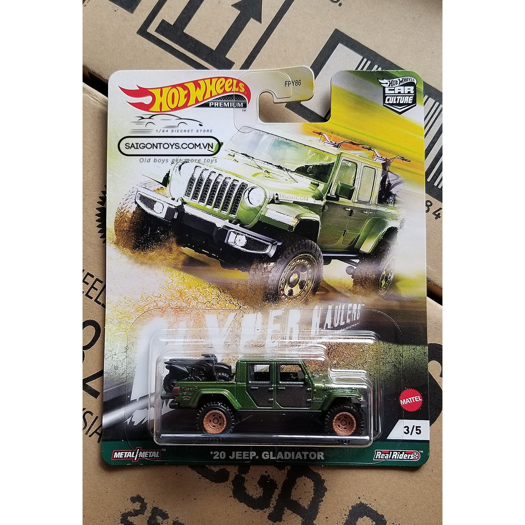 [HOT WHEELS PREMIUM - HYPER HAULERS JEEP GLADIATOR FORD BRONCO] - Xe mô hình tĩnh tỷ lệ 1/64 chính hãng Mattel