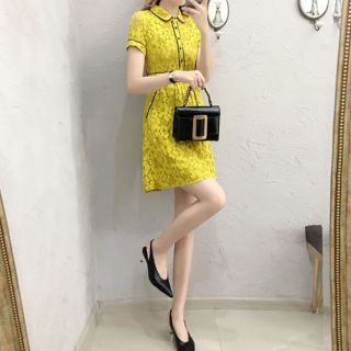 (Thanh lý nghỉ bán) Váy có cổ màu vàng Kiroko