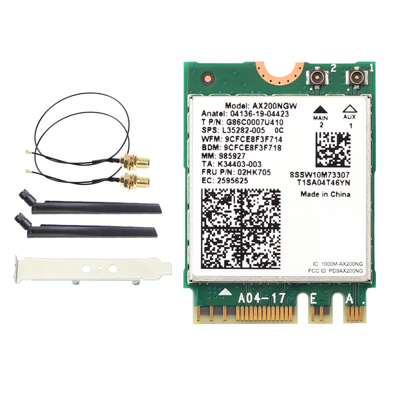 Thiết Bị Kết Nối Mạng Ax200Ngw Wifi M.2 Ngff Bluetooth 5.1 Với Ăng Ten 2x6db | BigBuy360 - bigbuy360.vn