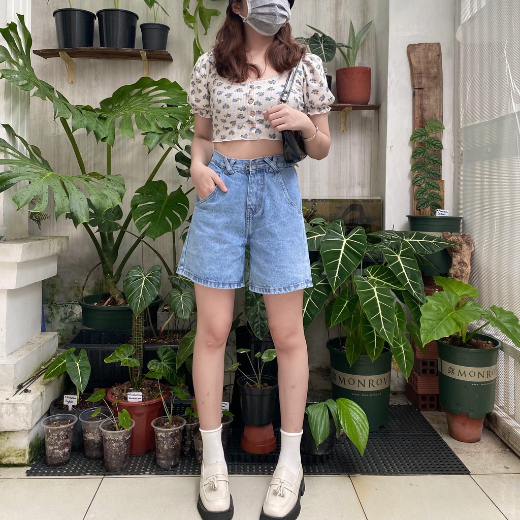 Quần Short Jeans Ngố Lửng Dây Săn Chéo Kiểu ULZZANG [MẪU MỚI] | BigBuy360 - bigbuy360.vn