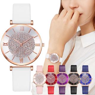 Đồng hồ dây da với mặt đính đá sang trọng thời trang cao cấp