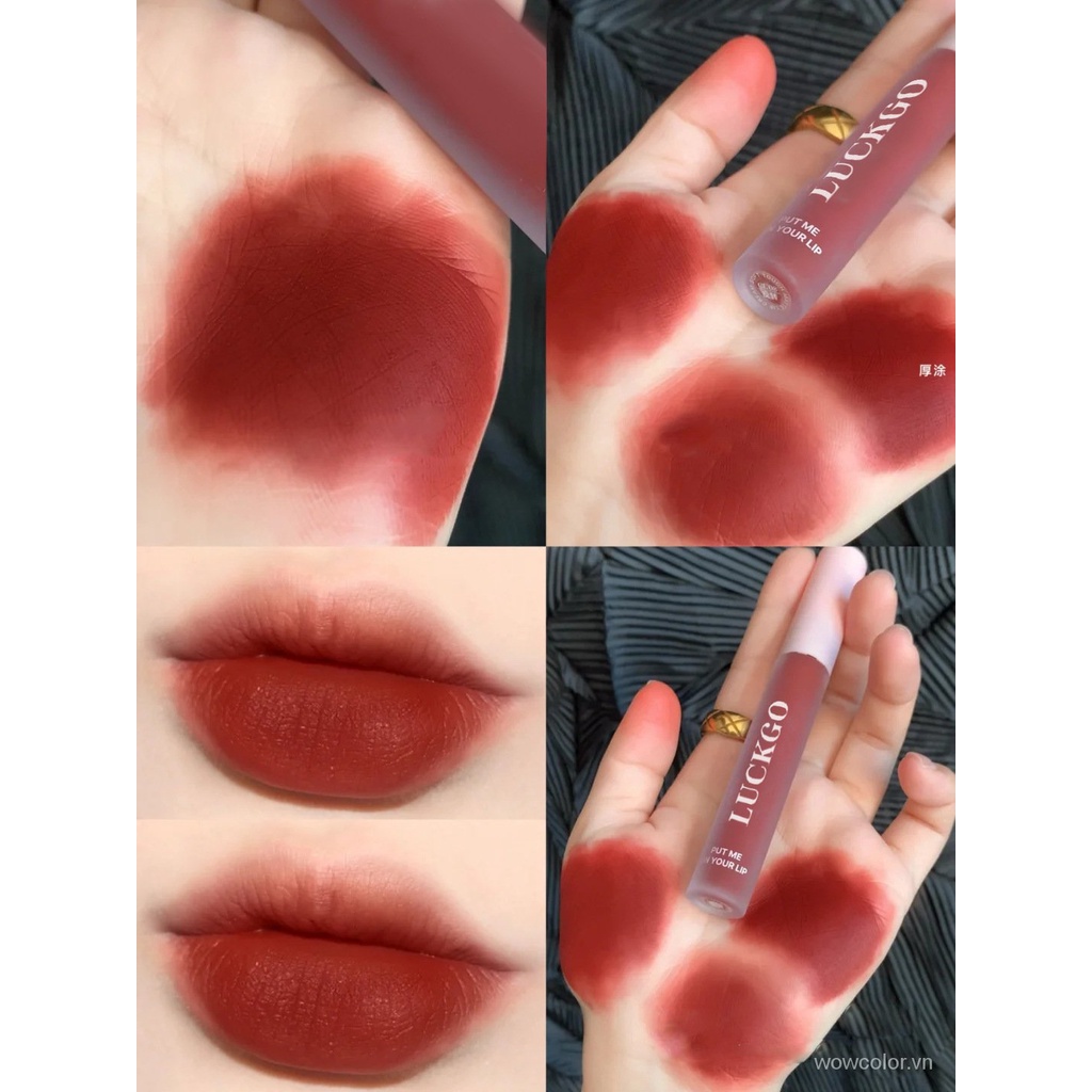 [Hàng mới về] Son môi LUCKGO tông lì mịn như nhung chống thấm nước trang điểm lâu trôi thời trang