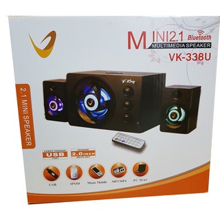 Loa bluetooth Vking 2.1 bass mạnh có đèn led cổng USB thẻ nhớ SD phát nhạc