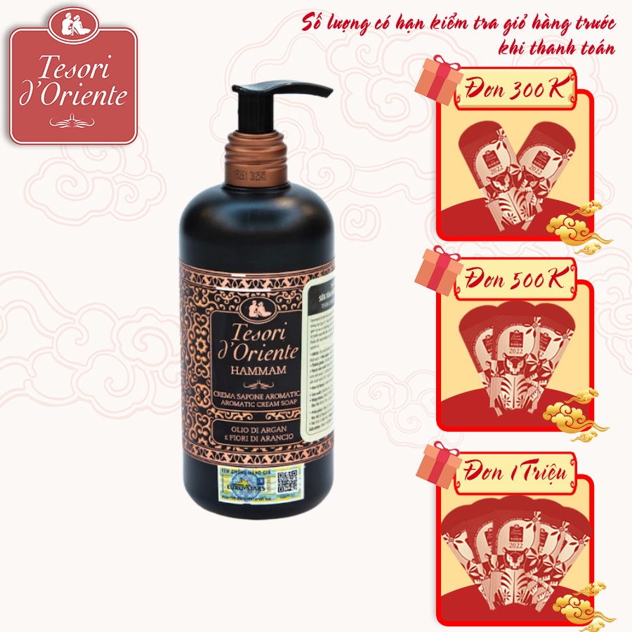 Sữa tắm nước hoa Ý Tesori d'Oriente chính hãng 300ml hương thơm lưu giữ cả ngày (kèm vòi) | BigBuy360 - bigbuy360.vn