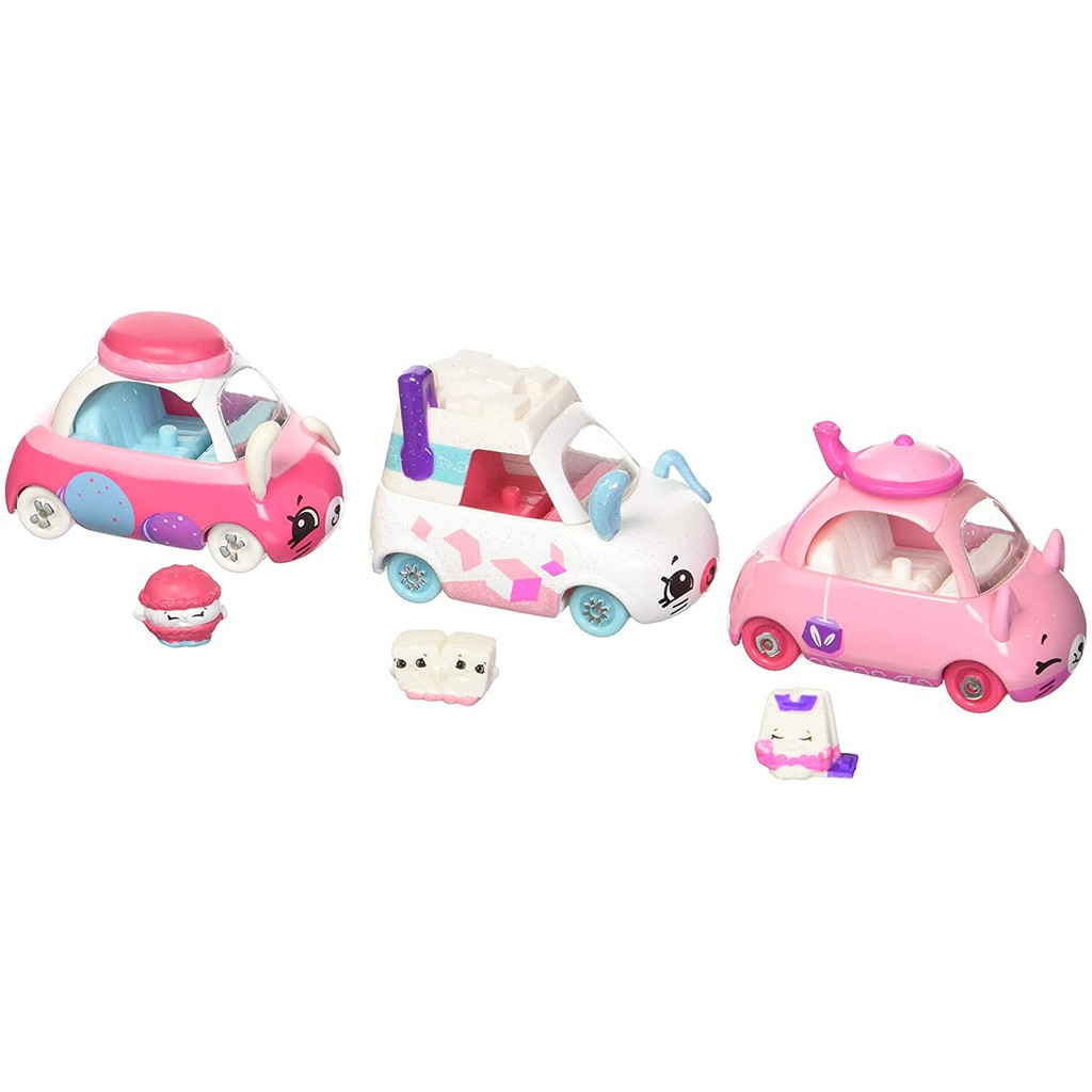 Bộ đồ chơi 3 xe tiệc trà Shopkins Cutie Cars S3 3 Pack Tea Break (Mỹ)