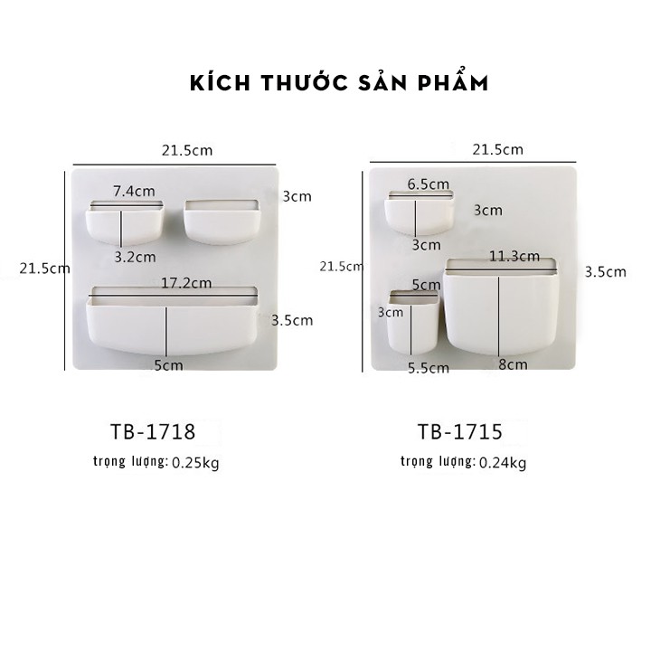 Giá Nhựa Dán Tường Đa Năng, Kệ PVC Đựng Đồ Gắn Tường Tiện Lợi