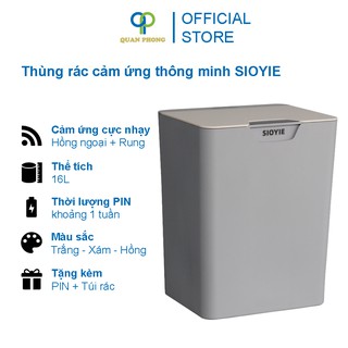 Thùng rác cảm ứng thông minh tự động thùng rác cao cấp thế hệ mới thể tích 16l
