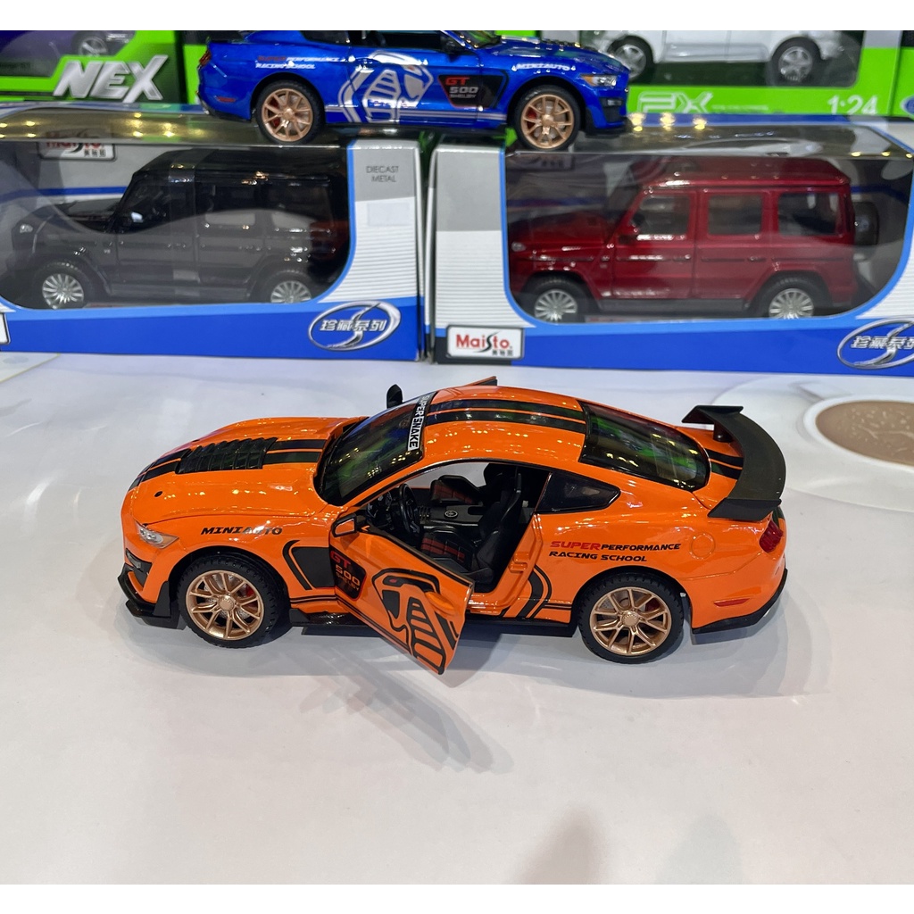 Mô hình xe bằng sắt Ford Mustang Shelby GT500 tỉ lệ 1:24 Hãng Miniauto 4 màu