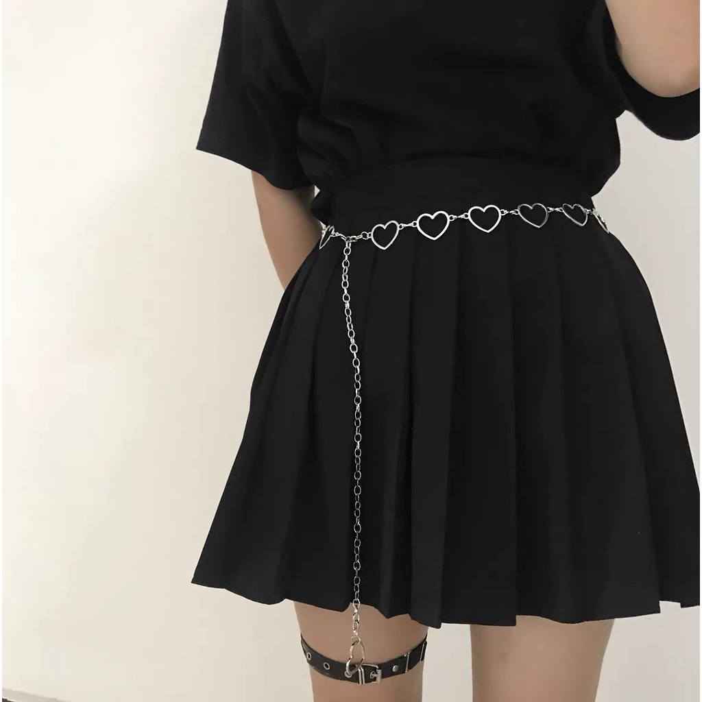 Dây xích treo quần/chân váy - Chain thắt lưng hình trái tim đơn giản