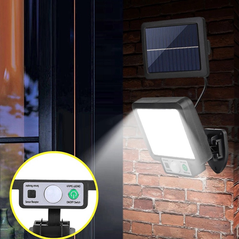 Đèn LED Treo Tường 3 Chế Độ Cảm Biến Chuyển Động Chống Nước Chạy Bằng Năng Lượng Mặt Trời