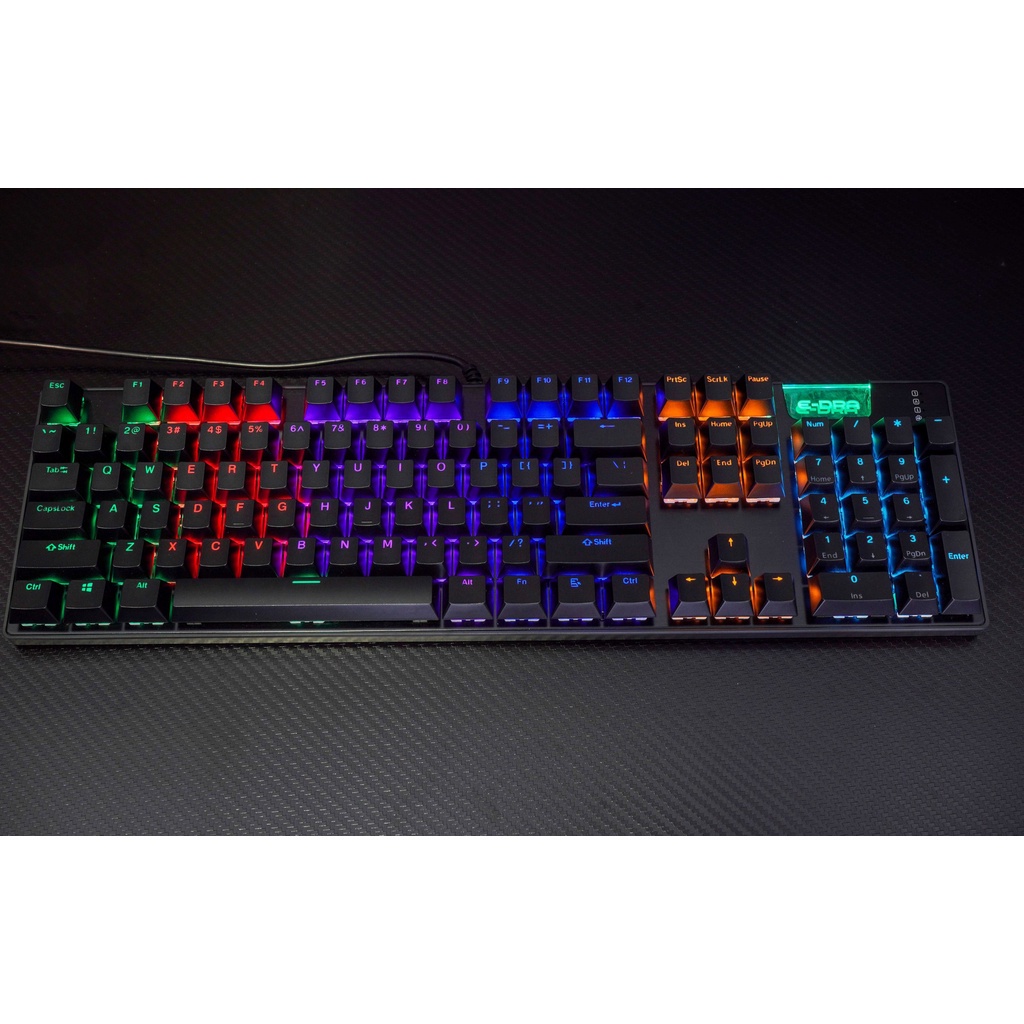 Bàn phím cơ E-Dra EK312 Black - Led Rainbow - Màu đen - E-Dra Switch - Bảo hành 24 tháng