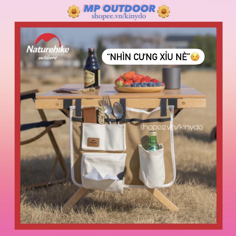 TÚI CANVAS ĐỰNG DỤNG CỤ ĂN UỐNG GIẤY ĂN TREO BÀN DÃ NGOẠI CẮM TRẠI CAMPING DU LỊCH NATUREHIKE NH20PJ125