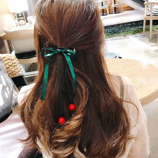 Cột Tóc Hoa Rơi Hàn Quốc Cherry đỏ 4 hạt