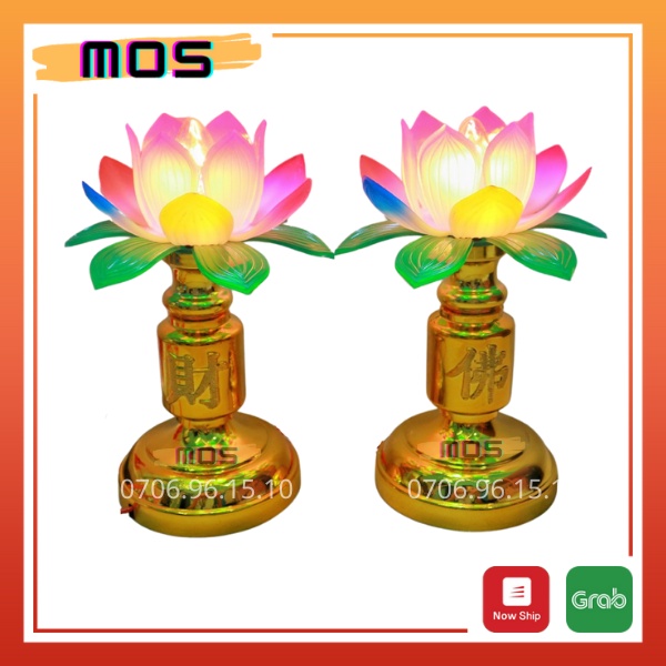 Đèn hoa sen thờ-trang trí gian thờ trang nghiêm Mos Shop