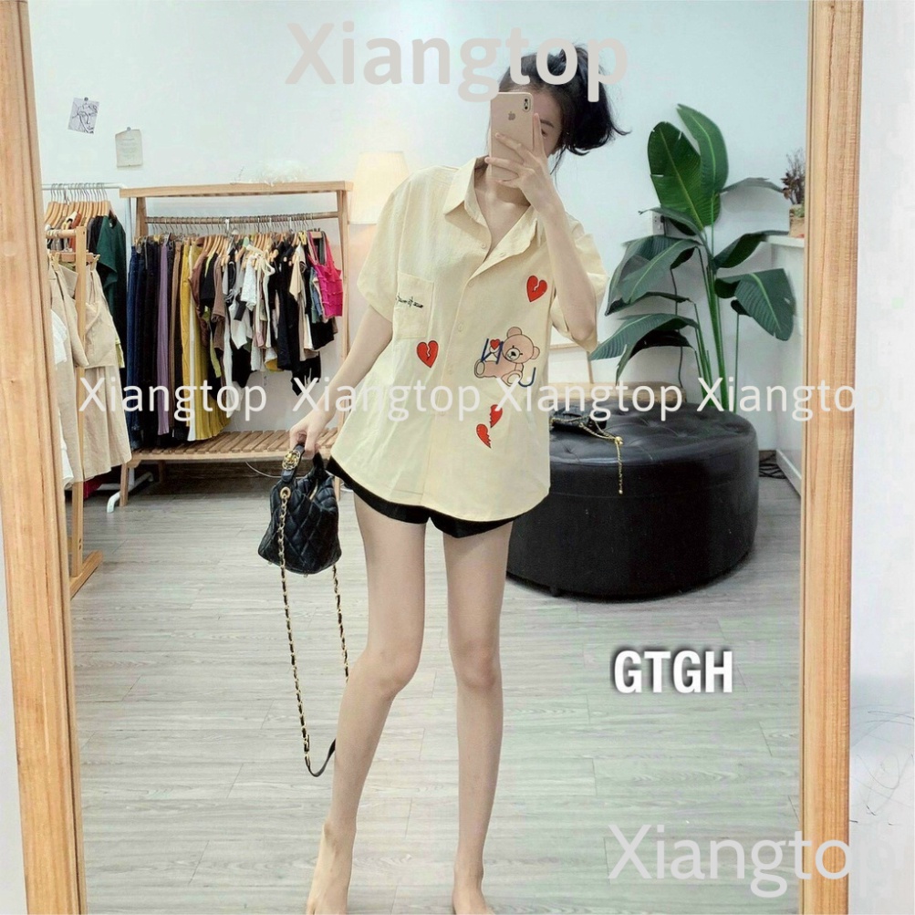 áo sơ mi in gấu DT00011 xiangtop | BigBuy360 - bigbuy360.vn