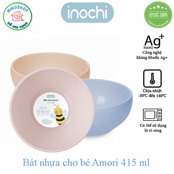 Bát Nhựa Tập Ăn Cho Bé Amori 415 ml, Bát Tô Amori 850 ml Cho Mẹ Và Bé, Bát Nhựa Chính Hãng Inochi Cao Cấp.