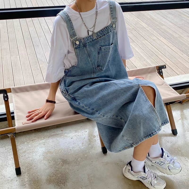 Đầm Yếm denim Dáng Rộng Thời Trang Xuân Hè Hàn Quốc Mới size Lớn MM2022