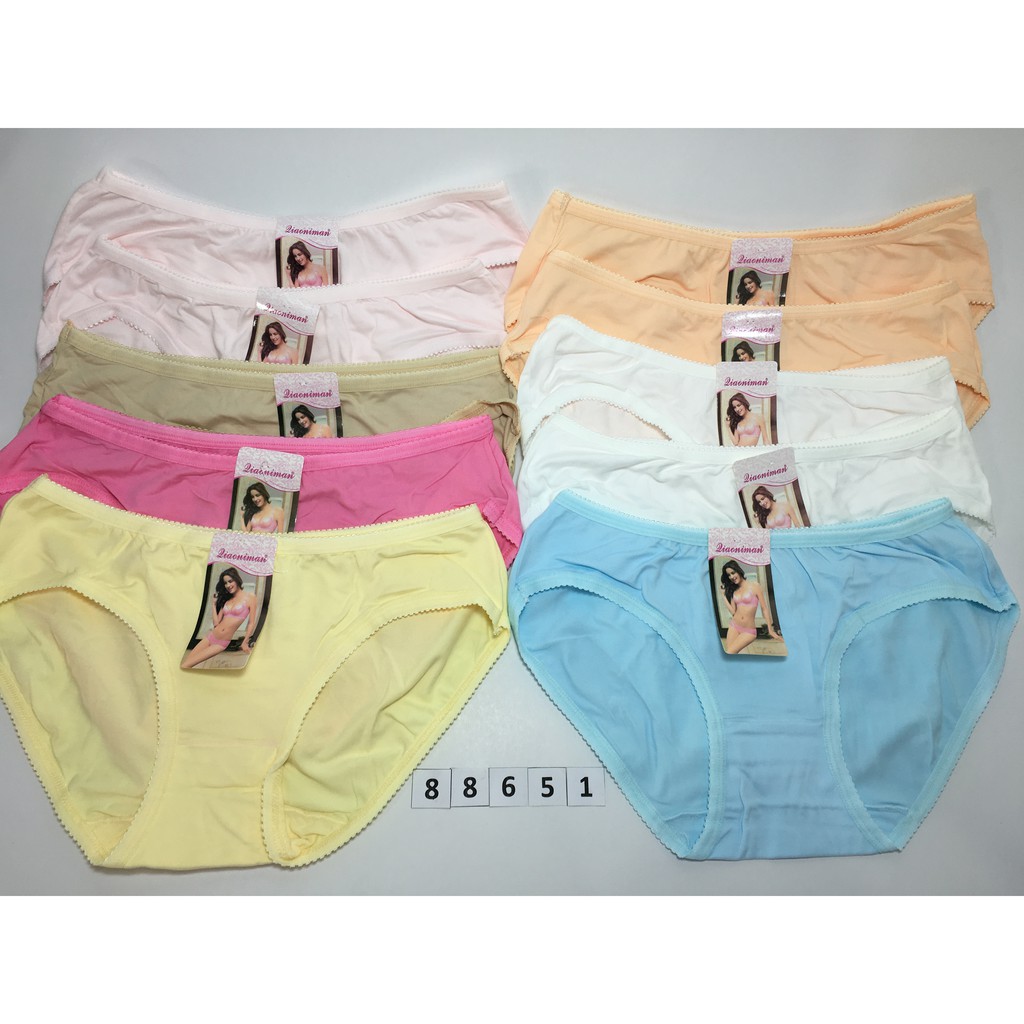 Quần lót cotton lưng vừa răng cưa size 53-60kg set 10 cái MS88651
