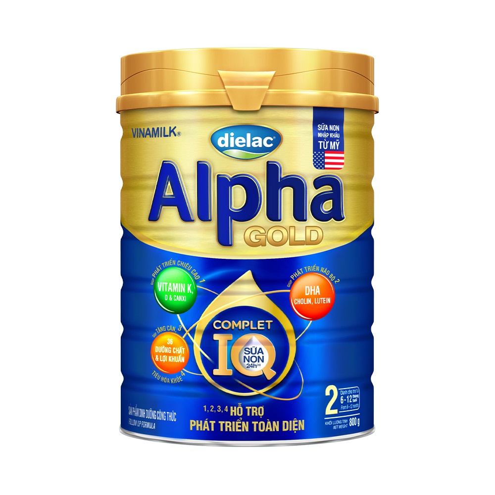 Sữa bột Dielac Alpha IQ Gold 2 800g Sữa Non