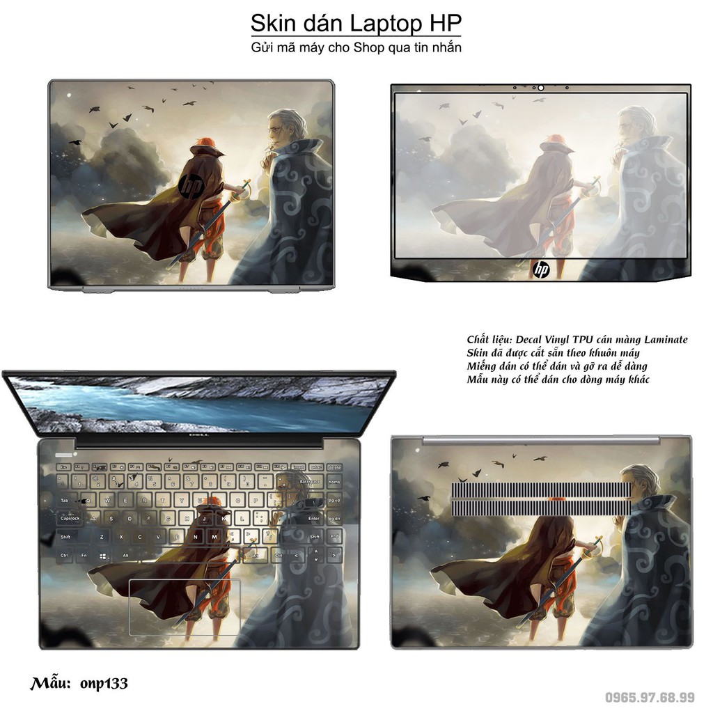 Skin dán Laptop HP in hình One Piece _nhiều mẫu 15 (inbox mã máy cho Shop)