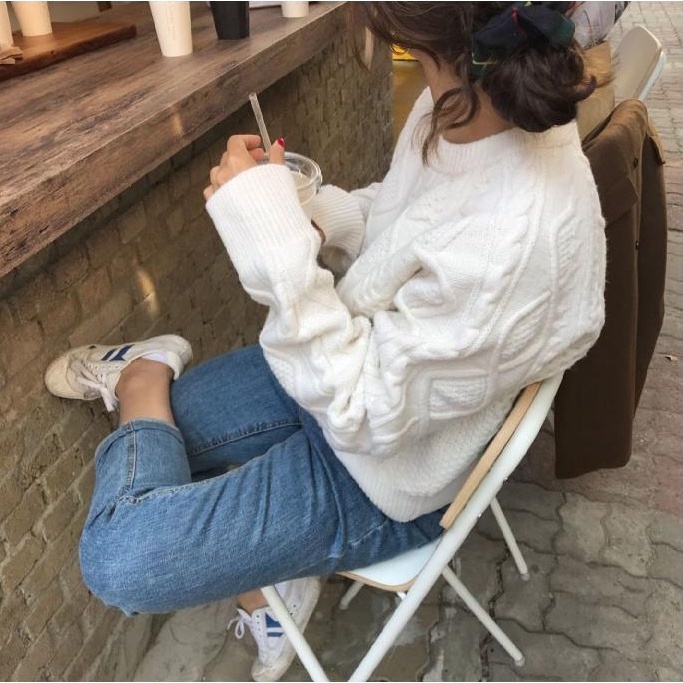 Áo Len Cổ Tròn Thời Trang Thu Đông Cho Nữ, Áo Cardigan Len Dệt Kim Cổ Tròn dày ấm Phong Cách Hàn Quốc