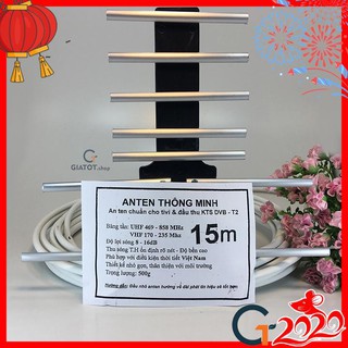 Anten thông minh thu sóng DVB T2 + 15m dây cáp + Jack nối