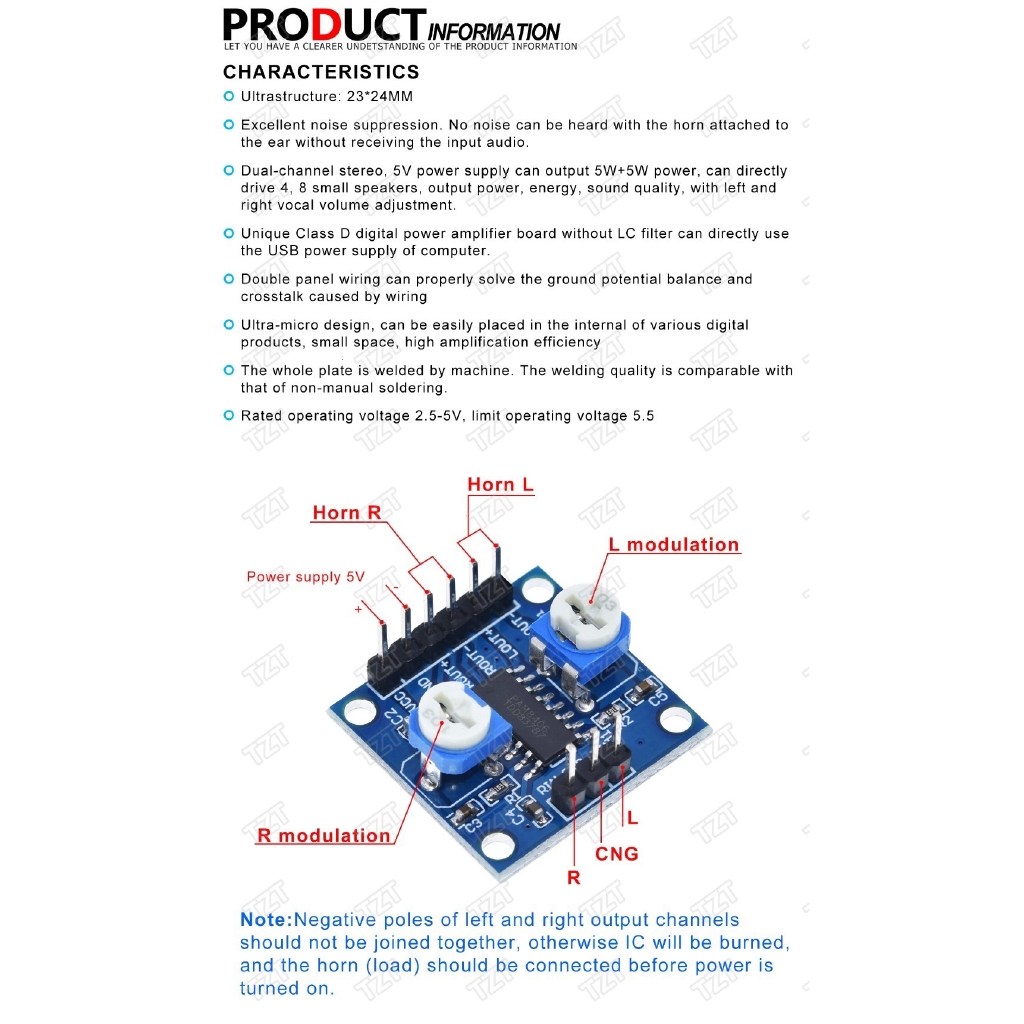 Bảng Mạch Khuếch Đại Âm Thanh Kỹ Thuật Số Tzt Pam8406 5wx2 Stereo M70 | BigBuy360 - bigbuy360.vn