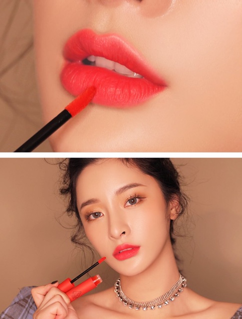 Son 3CE Kem Velvet Lip Tint Màu Save Me  ( san hô neon ) chuẩn auth