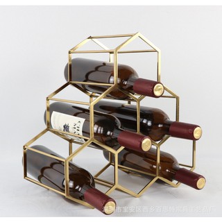 Kệ để rượu vang lục giác - ⚽GOLD BARWARE⚽