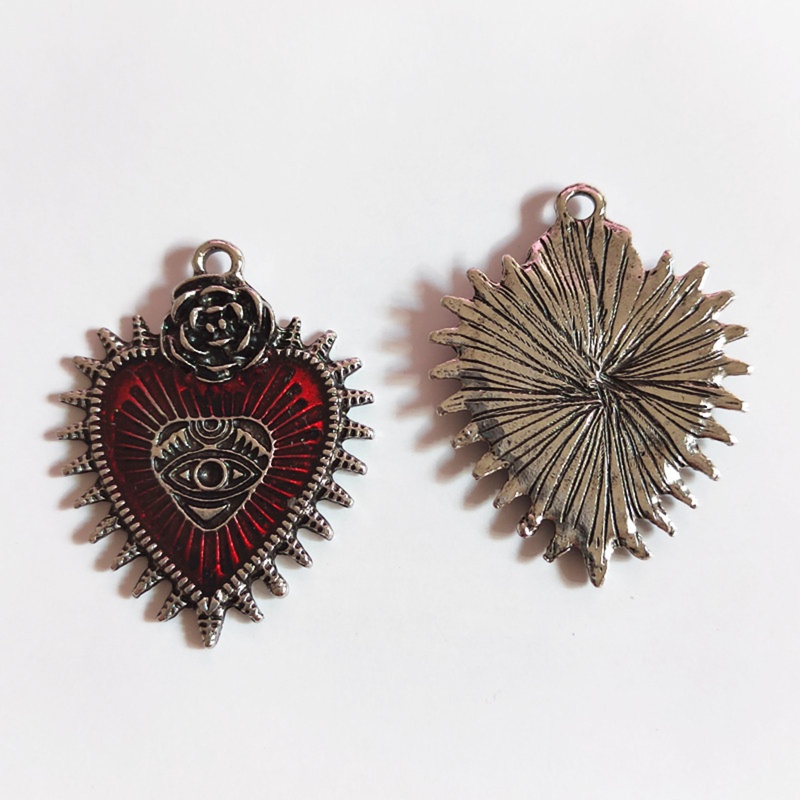 Set 5 Mặt Dây Chuyền Hình Trái Tim Phong Cách Gothic