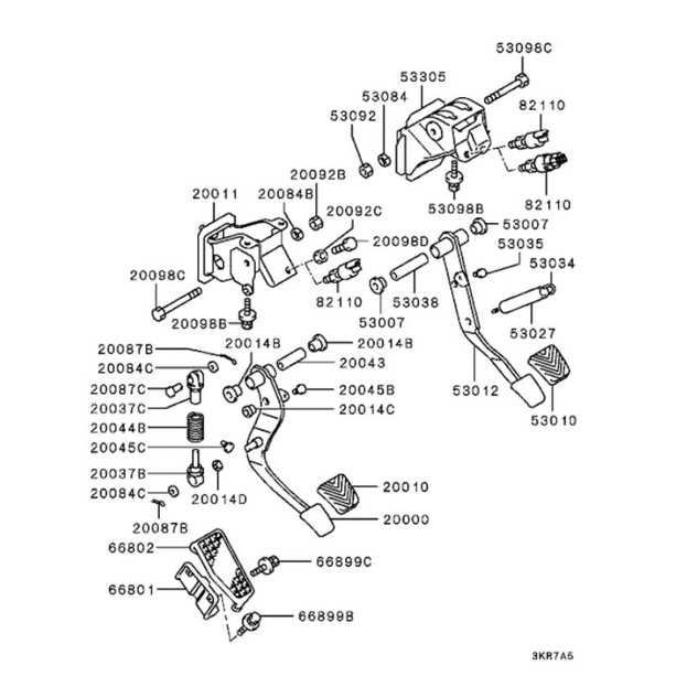 Miếng đệm chân thắng - côn  Pajero V31 V32 V33 V43 V45 V73,... MB193884