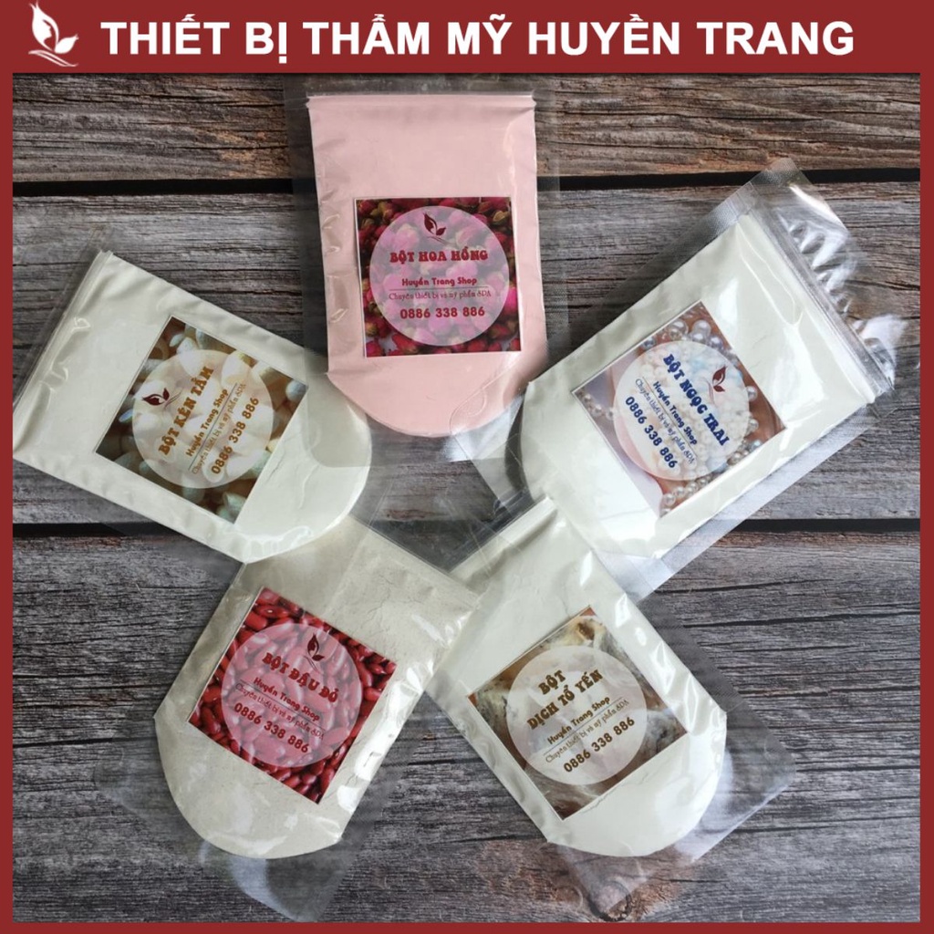 Mặt Nạ Trắng Da Handmade: Hoa Hồng, Ngọc Trai, Đậu Đỏ, Khoai Tây, Cám Gạo ... (Gói 100g) - Thẩm Mỹ Huyền Trang NANOCEE