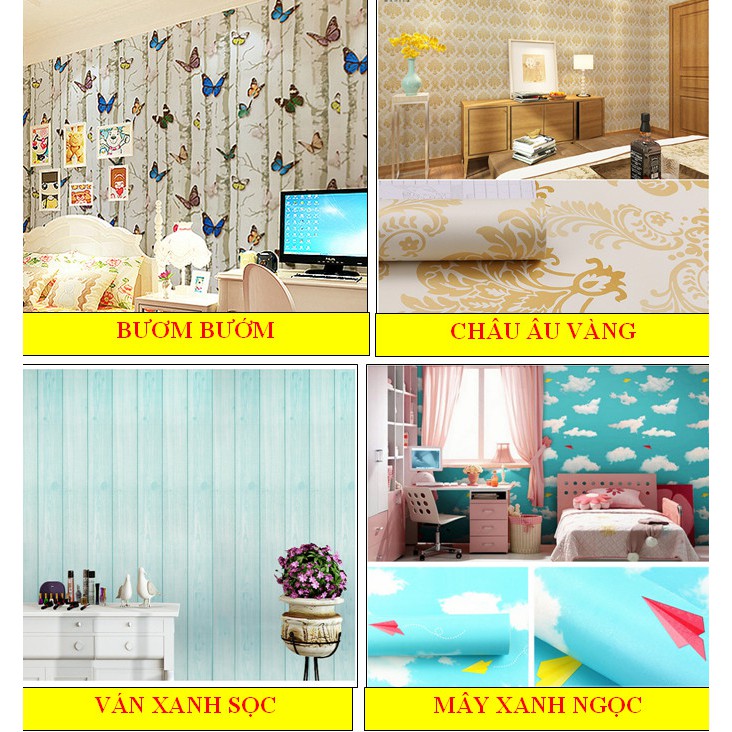 Combo 8m giấy dán tường khổ rộng 0.45m có sẵn keo (nhiều mẫu) | BigBuy360 - bigbuy360.vn