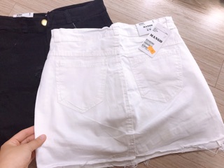 CHÂN VÁY JEANS RÁCH TRẮNG ĐEN